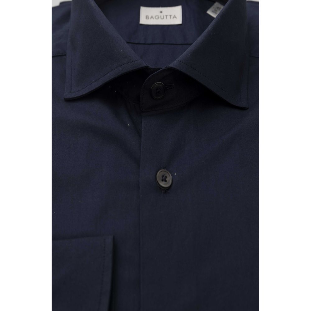 Bagutta Slim Fit Herrenhemd aus Baumwolle, Blau