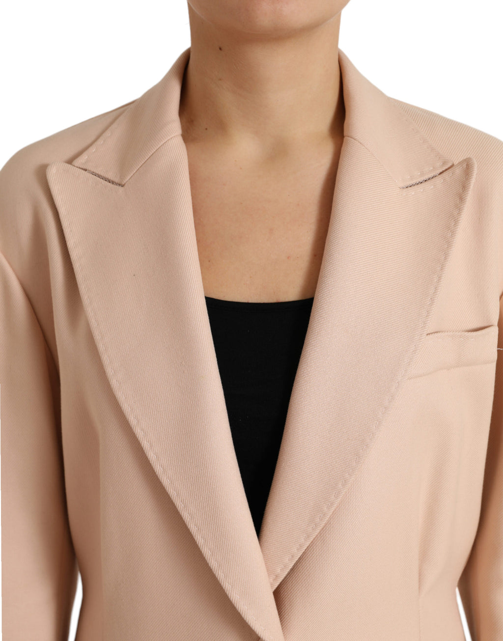 Dolce & Gabbana Manteau long veste beige en coton à boutonnage simple