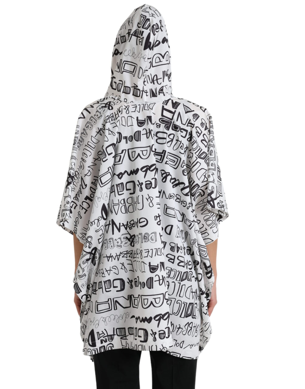 Haut t-shirt blouson à capuche blanc imprimé logo Dolce & Gabbana