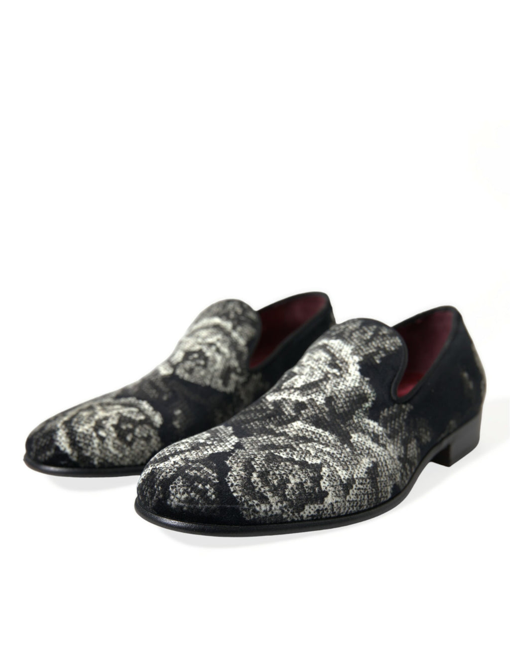 Mocassins Dolce & Gabbana noirs à fleurs pour hommes