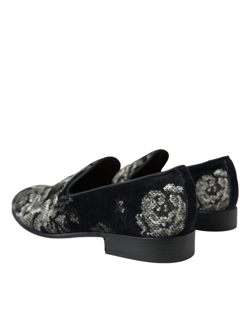 Mocassins Dolce & Gabbana noirs à fleurs pour hommes