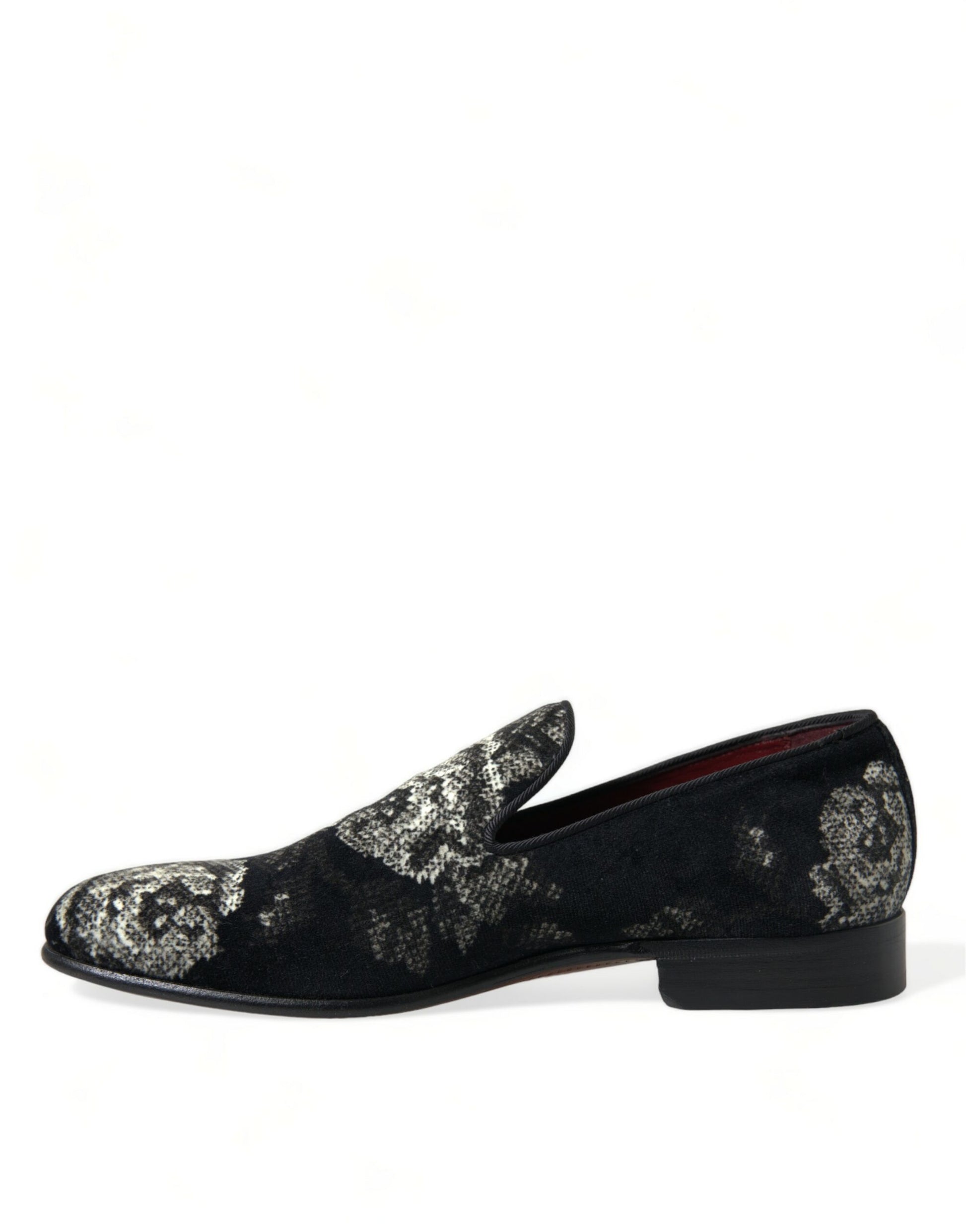 Mocassins Dolce & Gabbana noirs à fleurs pour hommes