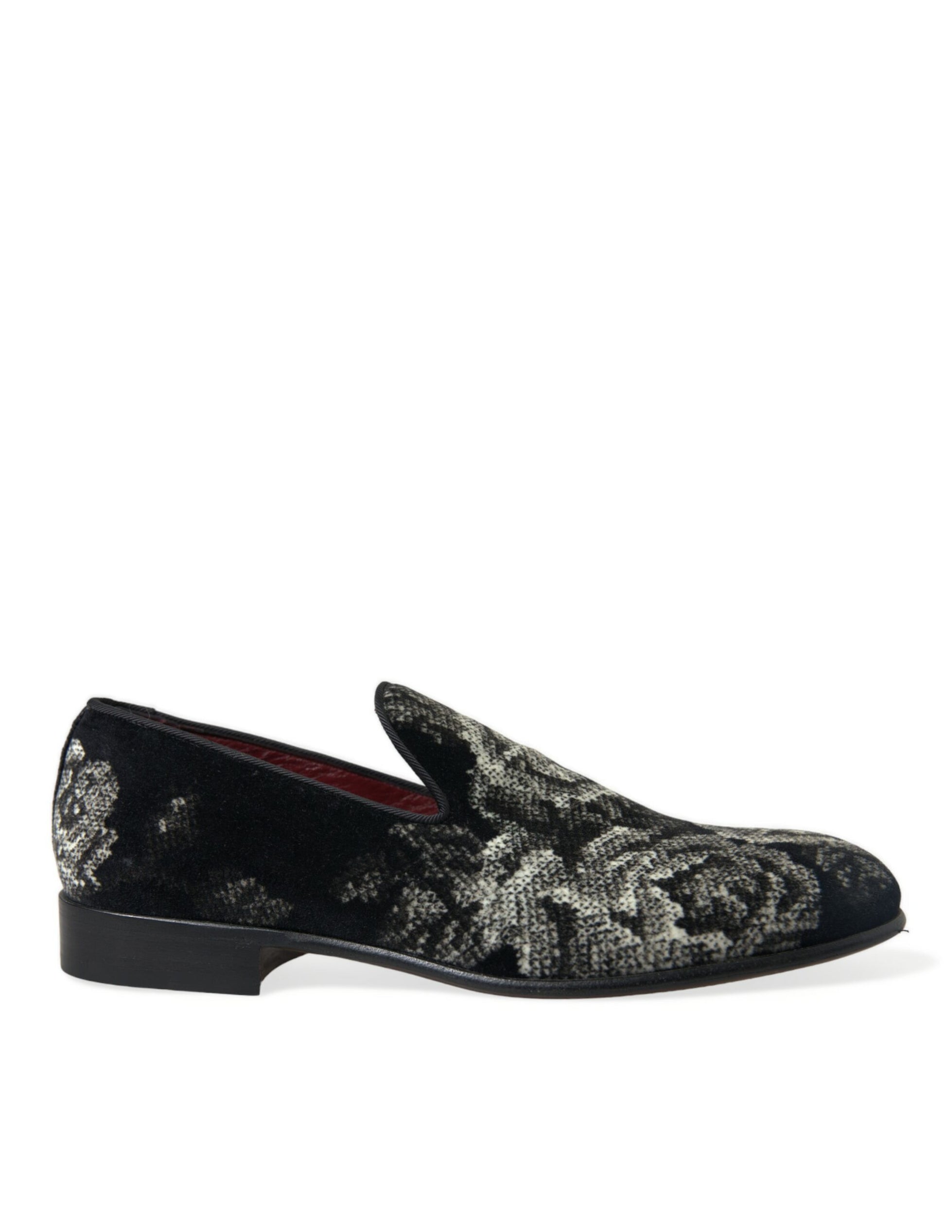 Mocassins Dolce & Gabbana noirs à fleurs pour hommes