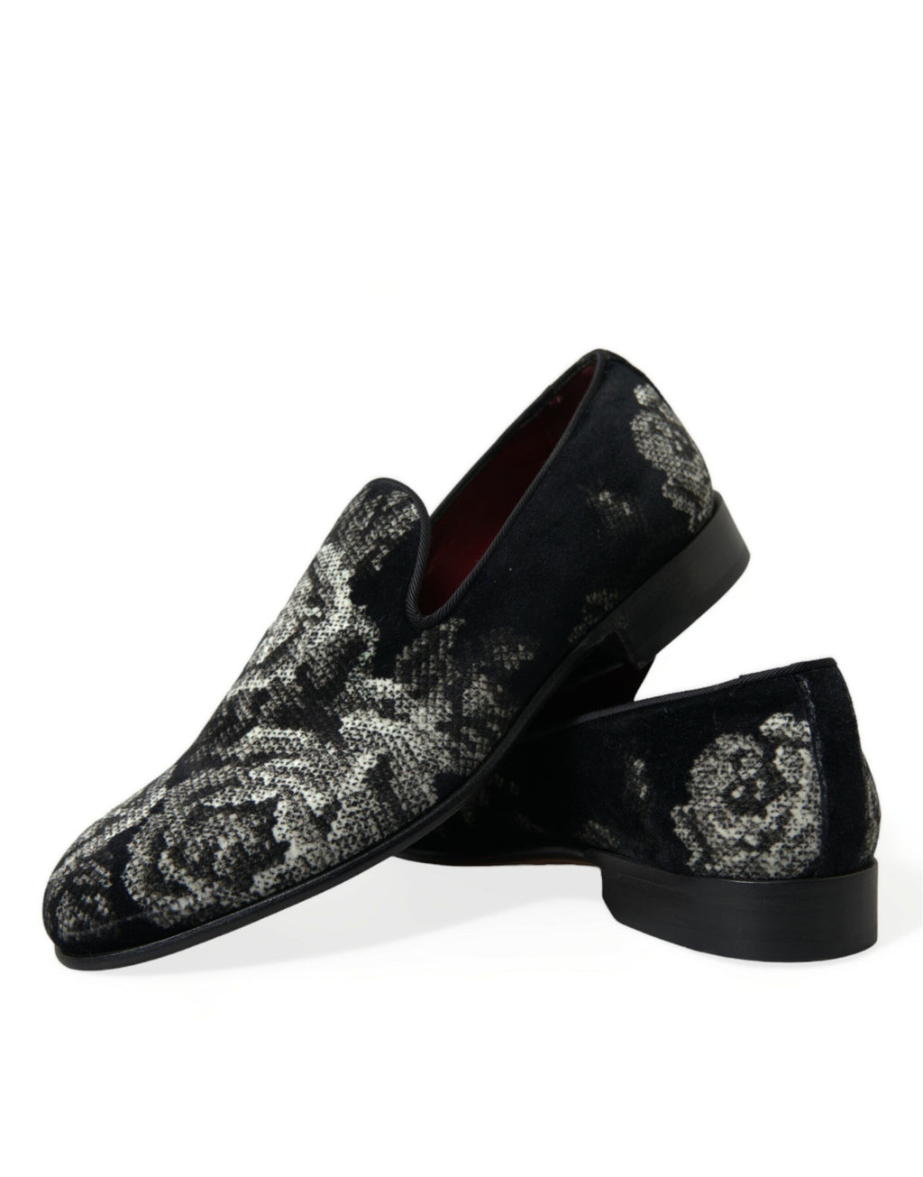 Mocassins Dolce & Gabbana noirs à fleurs pour hommes