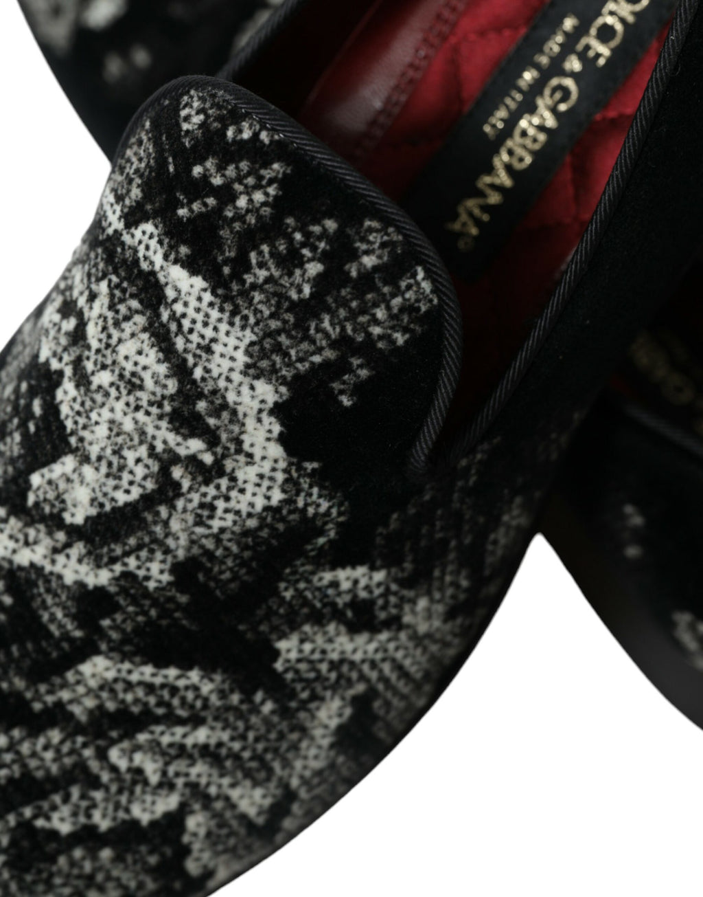 Mocassins Dolce & Gabbana noirs à fleurs pour hommes