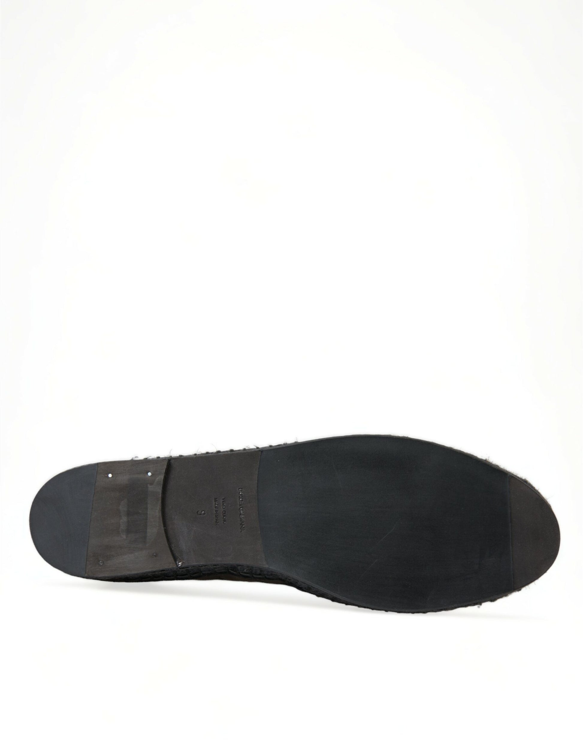 Chaussures espadrilles à enfiler en cuir exotique noir Dolce & Gabbana