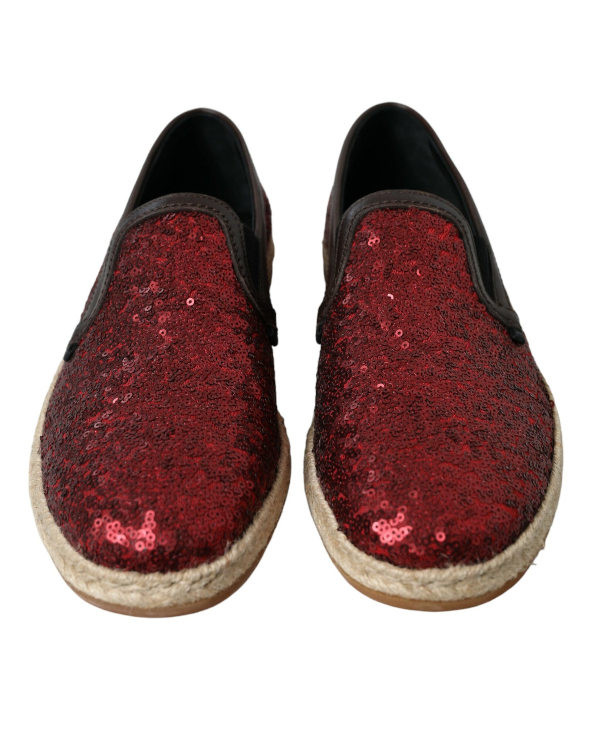 Mocassins à paillettes rouges Dolce & Gabbana Homme