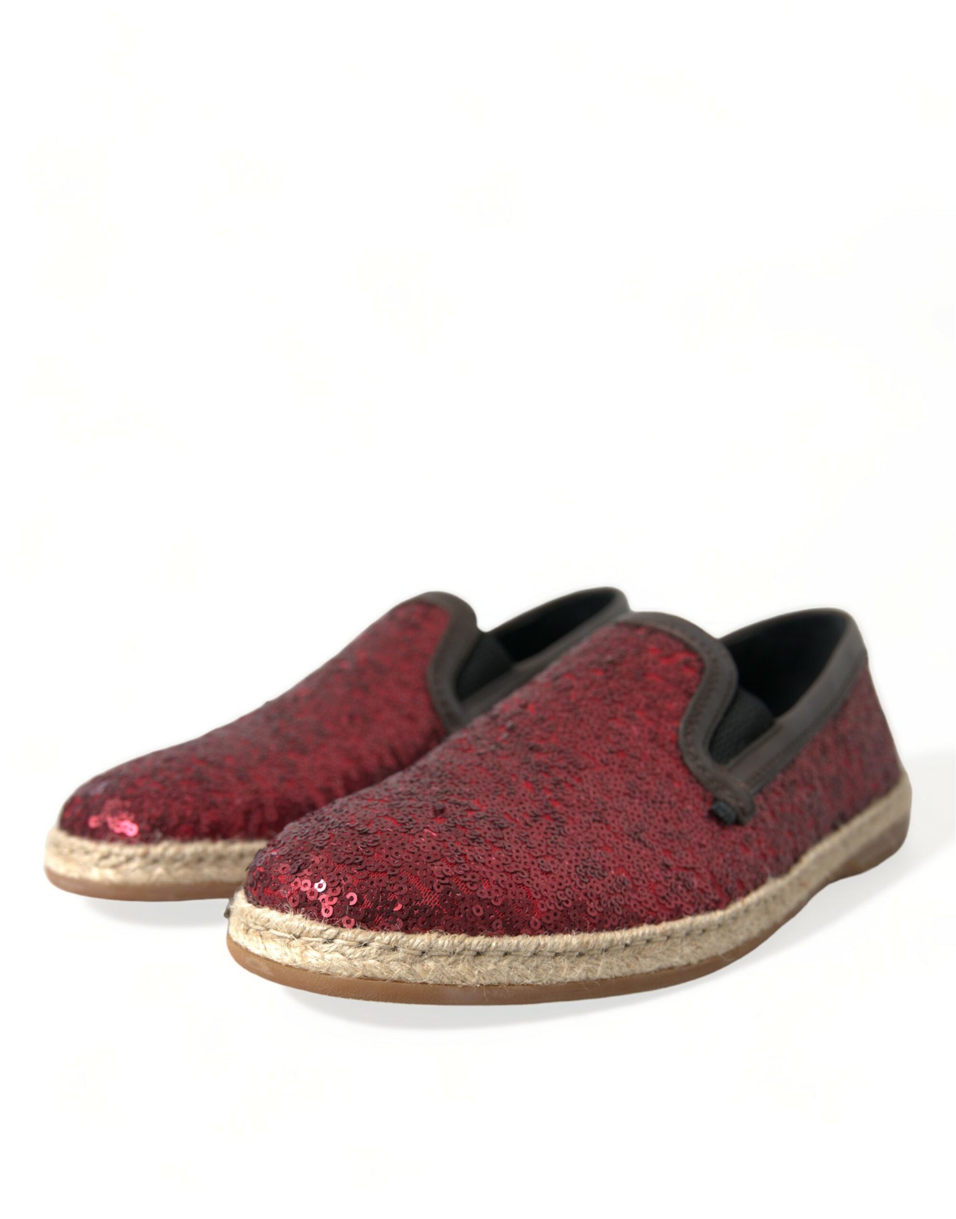 Mocassins à paillettes rouges Dolce & Gabbana Homme