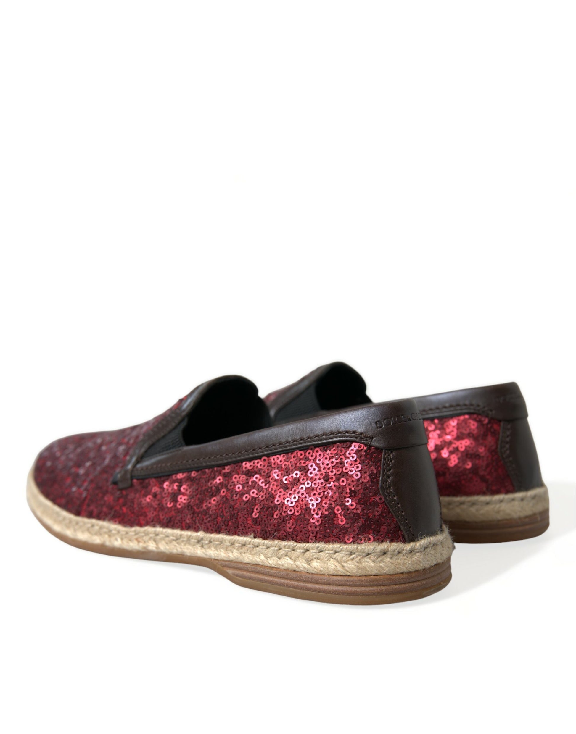 Mocassins à paillettes rouges Dolce & Gabbana Homme