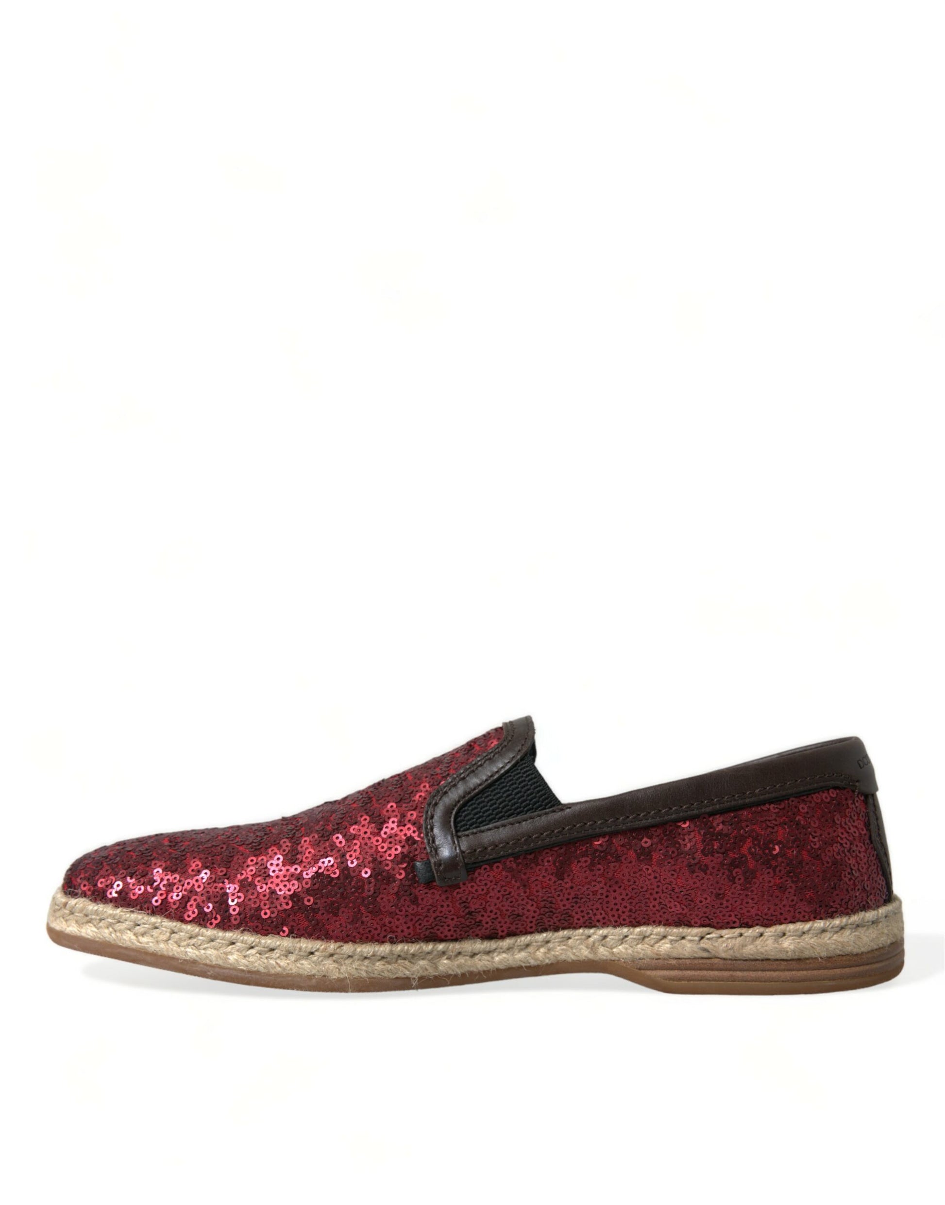 Mocassins à paillettes rouges Dolce & Gabbana Homme