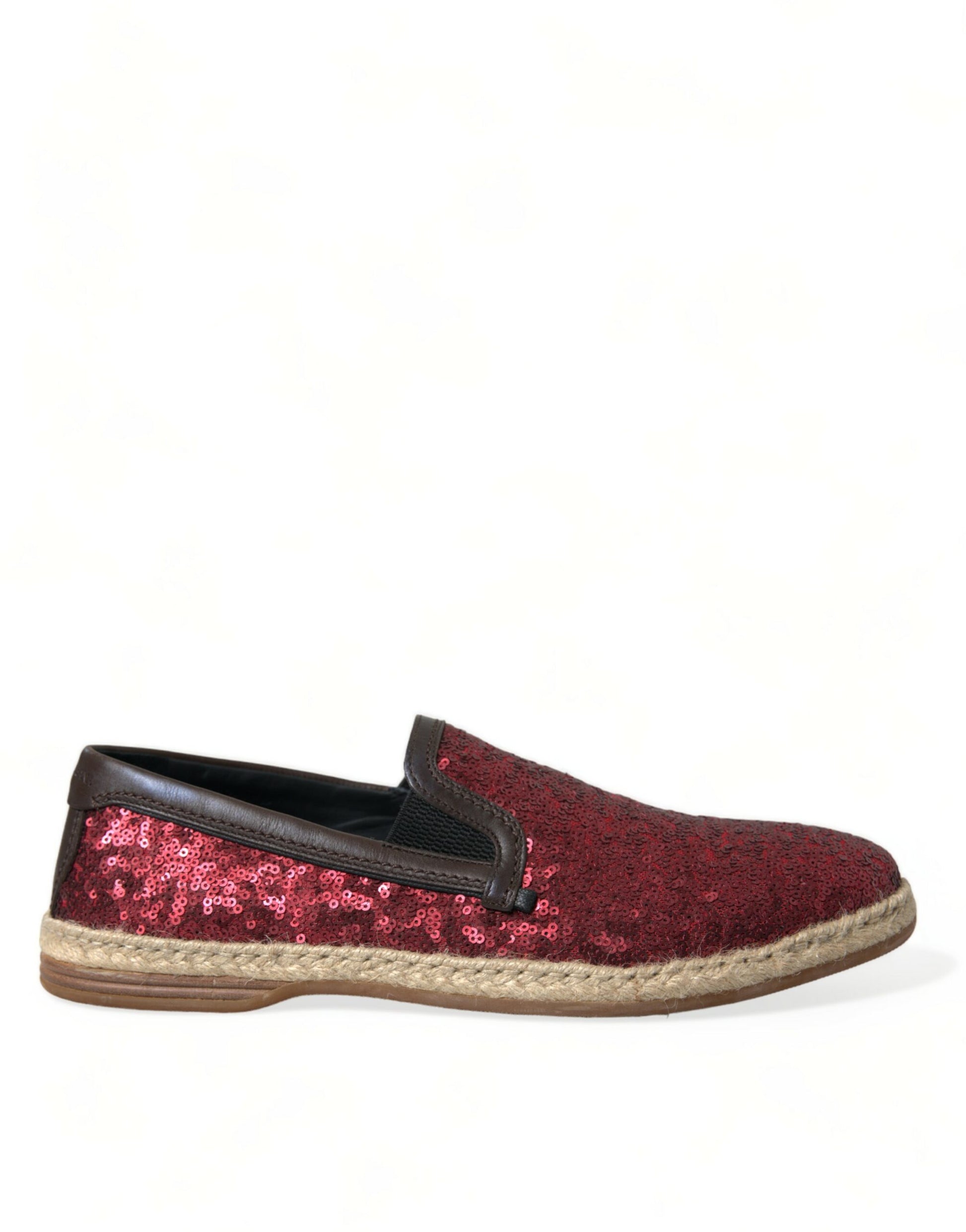 Mocassins à paillettes rouges Dolce & Gabbana Homme