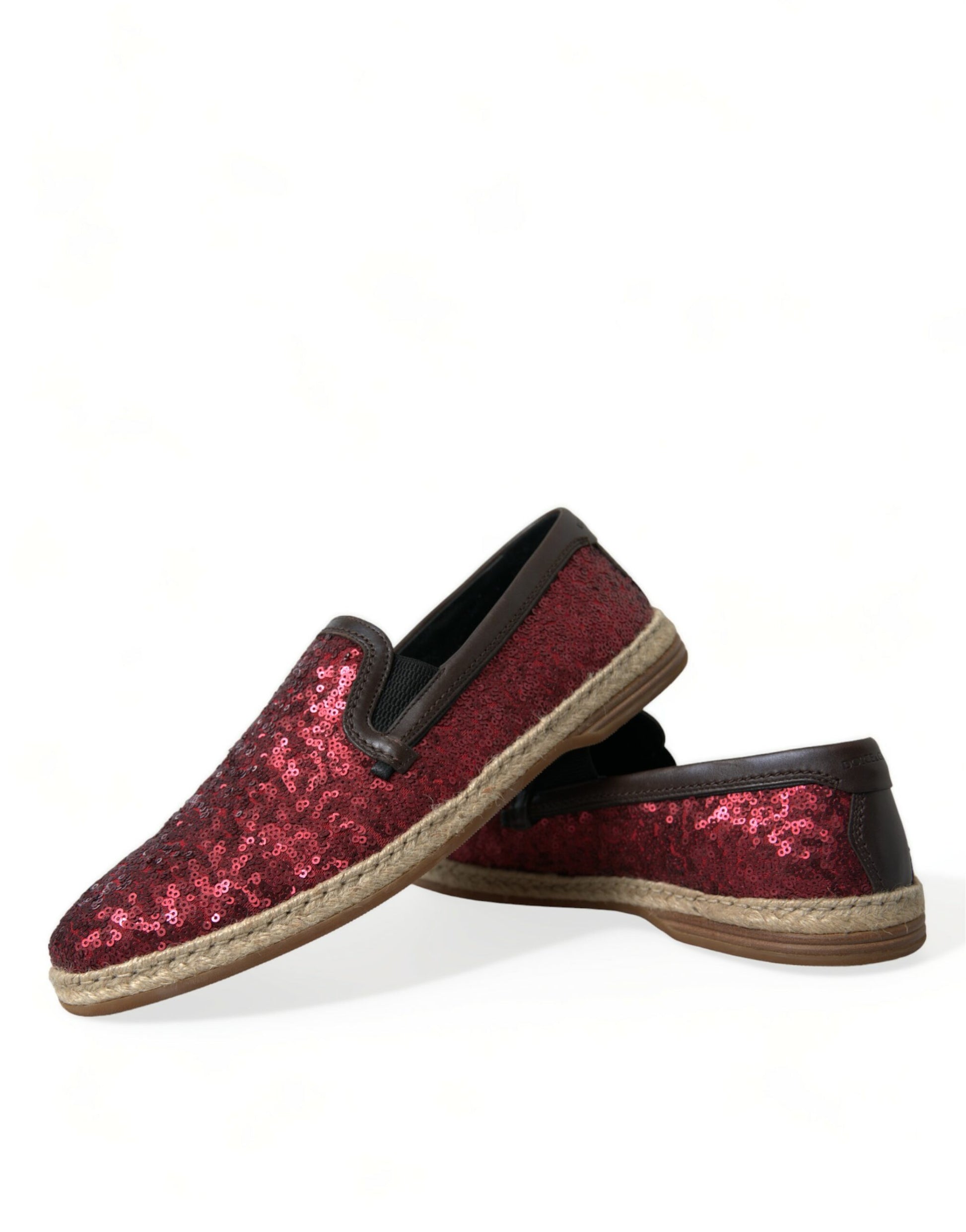 Mocassins à paillettes rouges Dolce & Gabbana Homme