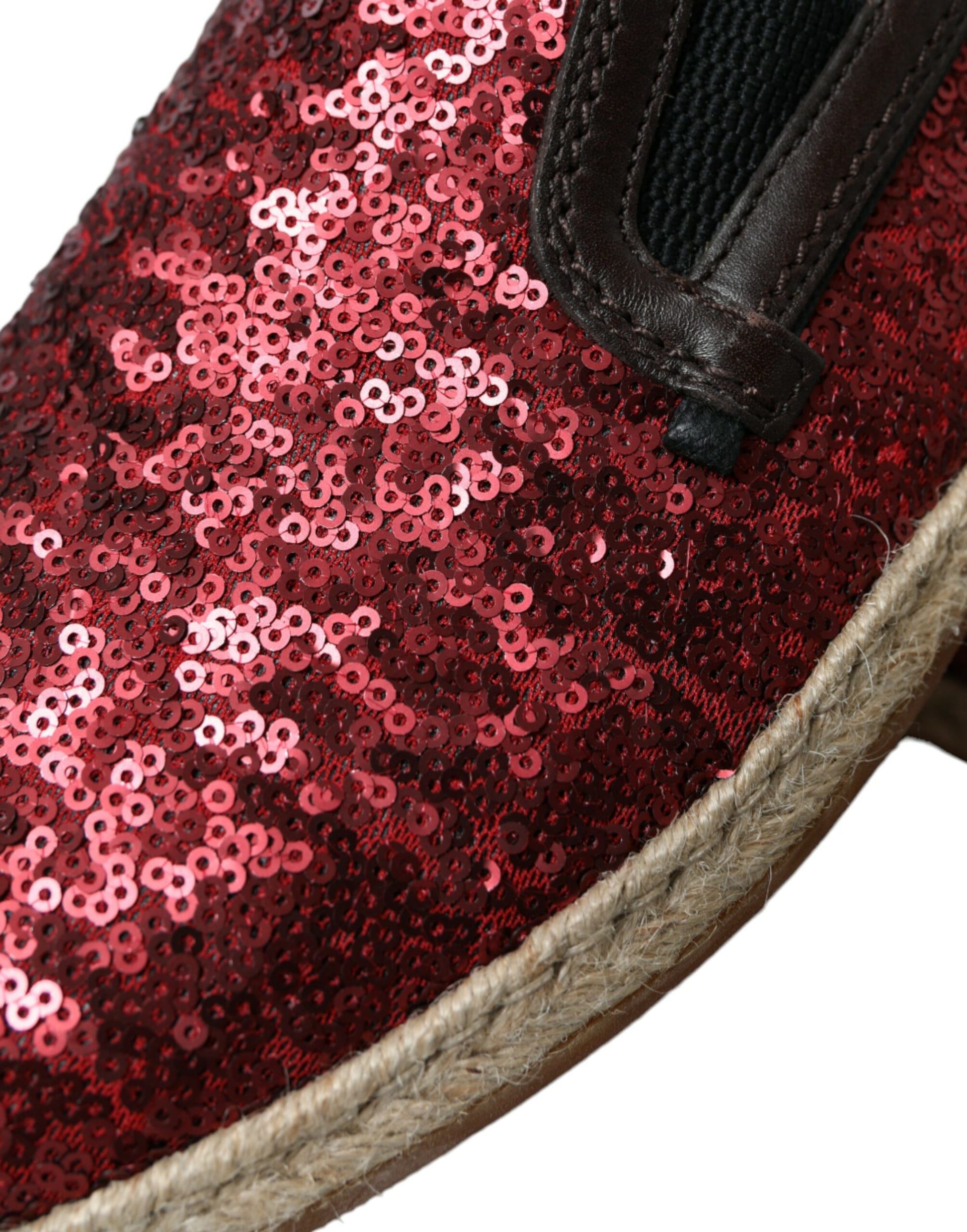 Mocassins à paillettes rouges Dolce & Gabbana Homme
