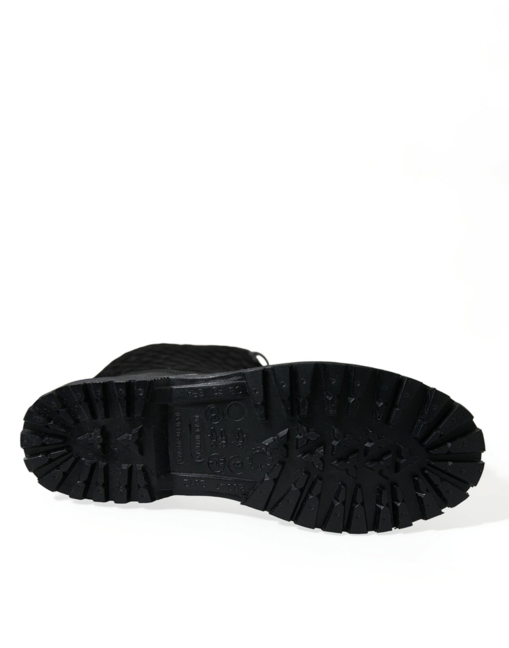 Bottes de pluie Dolce & Gabbana noires en daim et caoutchouc Chioggia