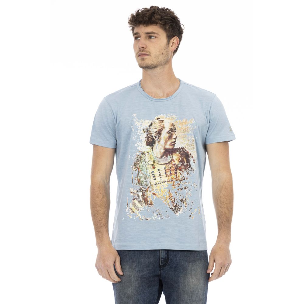 T-shirt pour homme en coton bleu clair Trussardi Action