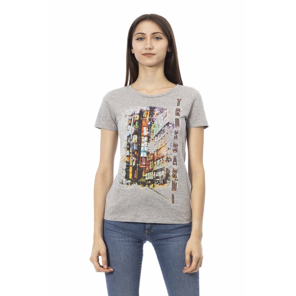 T-shirt en coton gris pour femme Trussardi Action