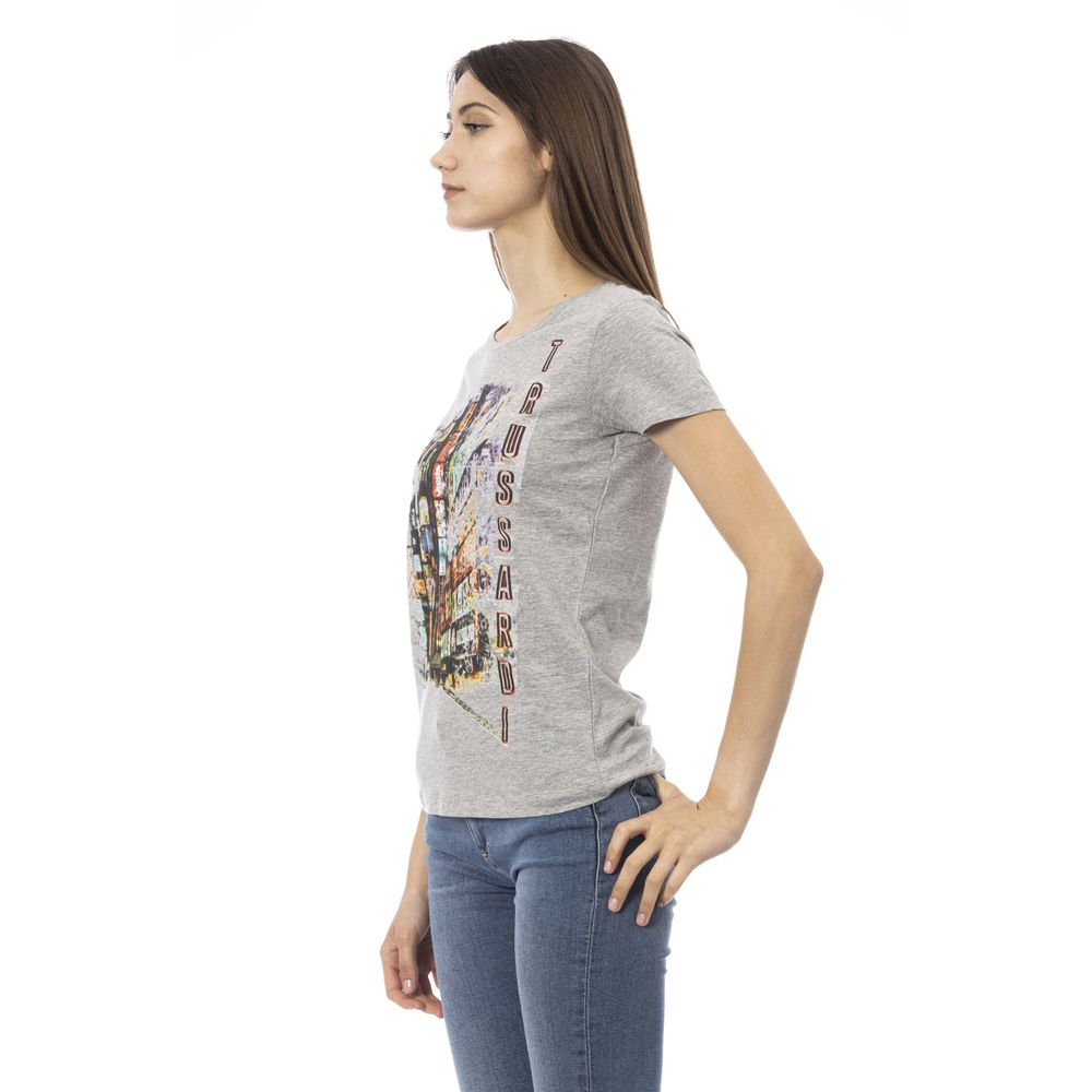 T-shirt en coton gris pour femme Trussardi Action