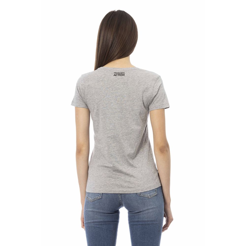 T-shirt en coton gris pour femme Trussardi Action
