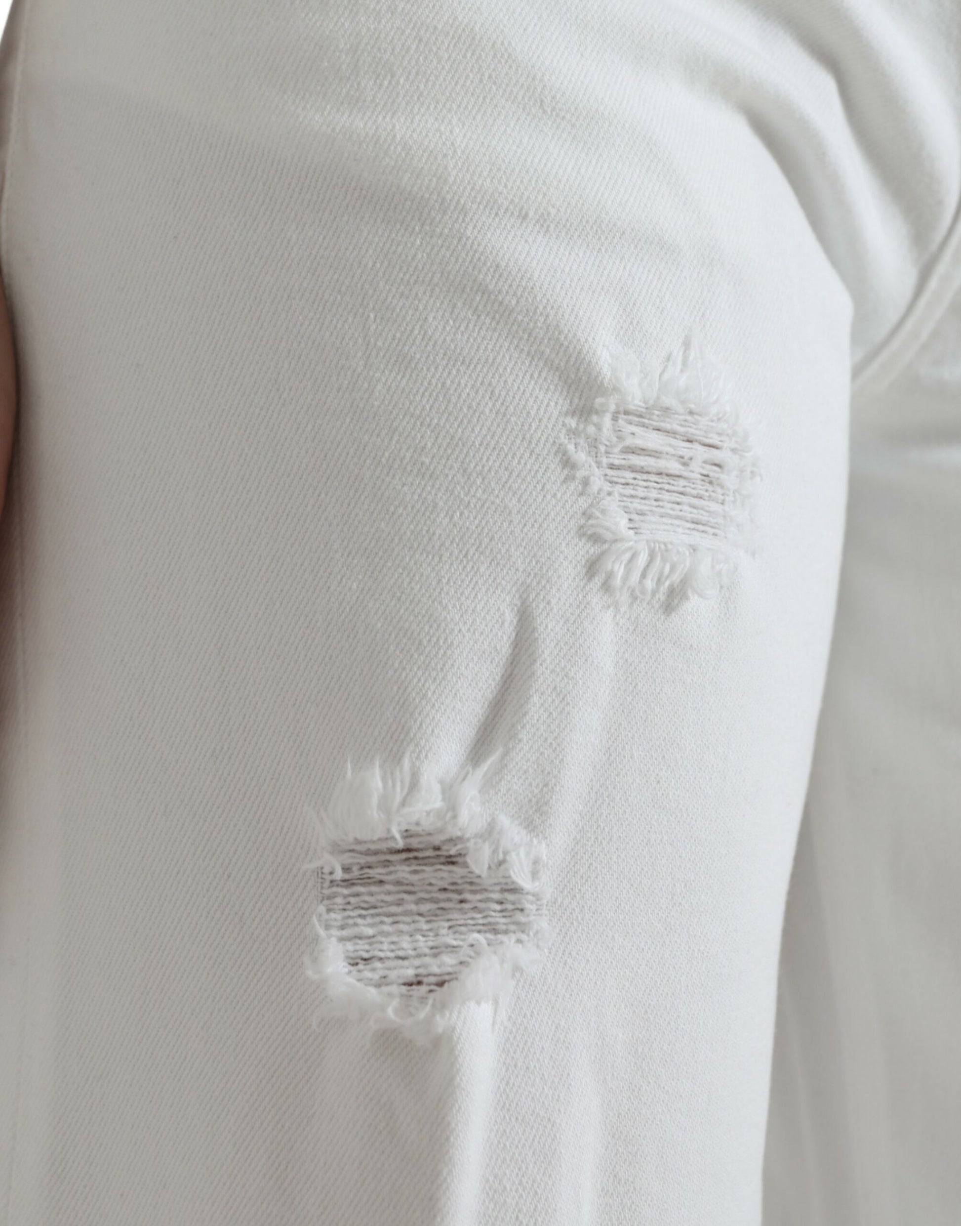 Jean en jean blanc Dolce & Gabbana en coton coupe courte et large