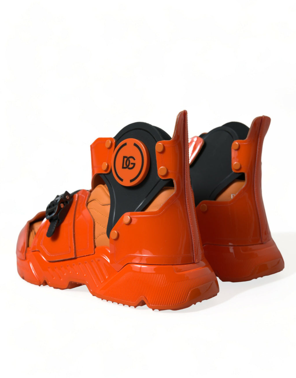 Chaussures Baskets Montantes Épaisses Multi-Panneaux Orange Dolce & Gabbana