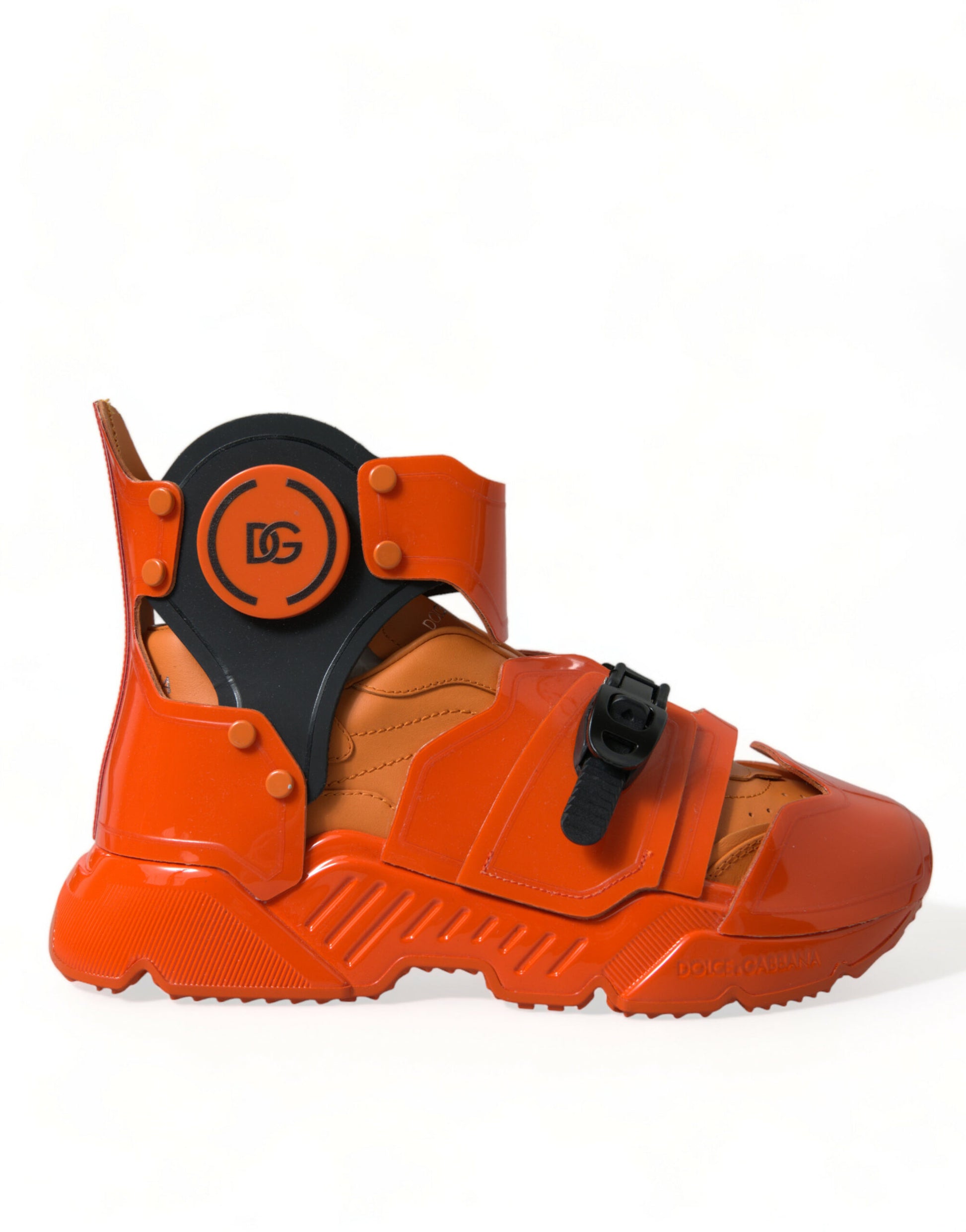 Chaussures Baskets Montantes Épaisses Multi-Panneaux Orange Dolce & Gabbana