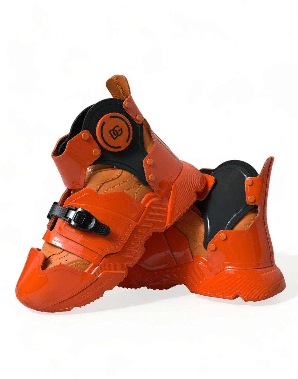 Chaussures Baskets Montantes Épaisses Multi-Panneaux Orange Dolce & Gabbana