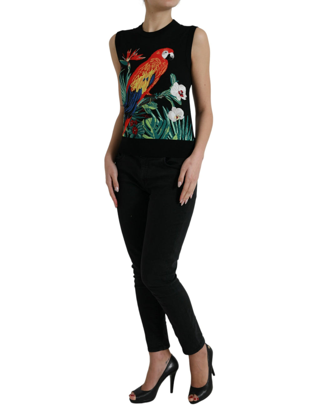 Débardeur sans manches à col rond Dolce & Gabbana Black Jungle