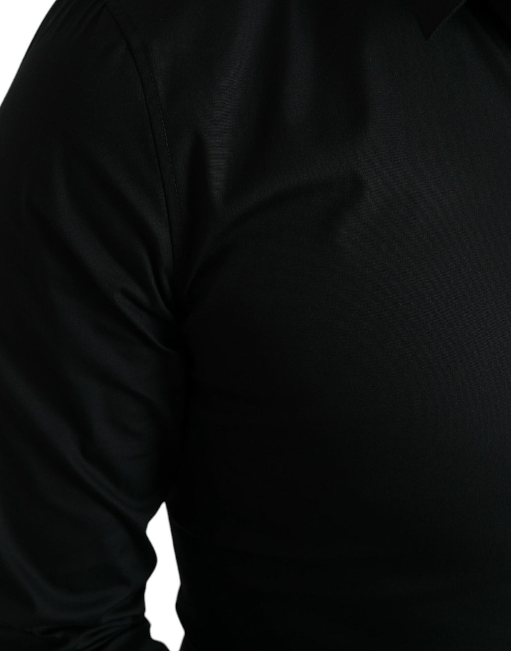 Chemise habillée Dolce & Gabbana noire en coton stretch coupe slim
