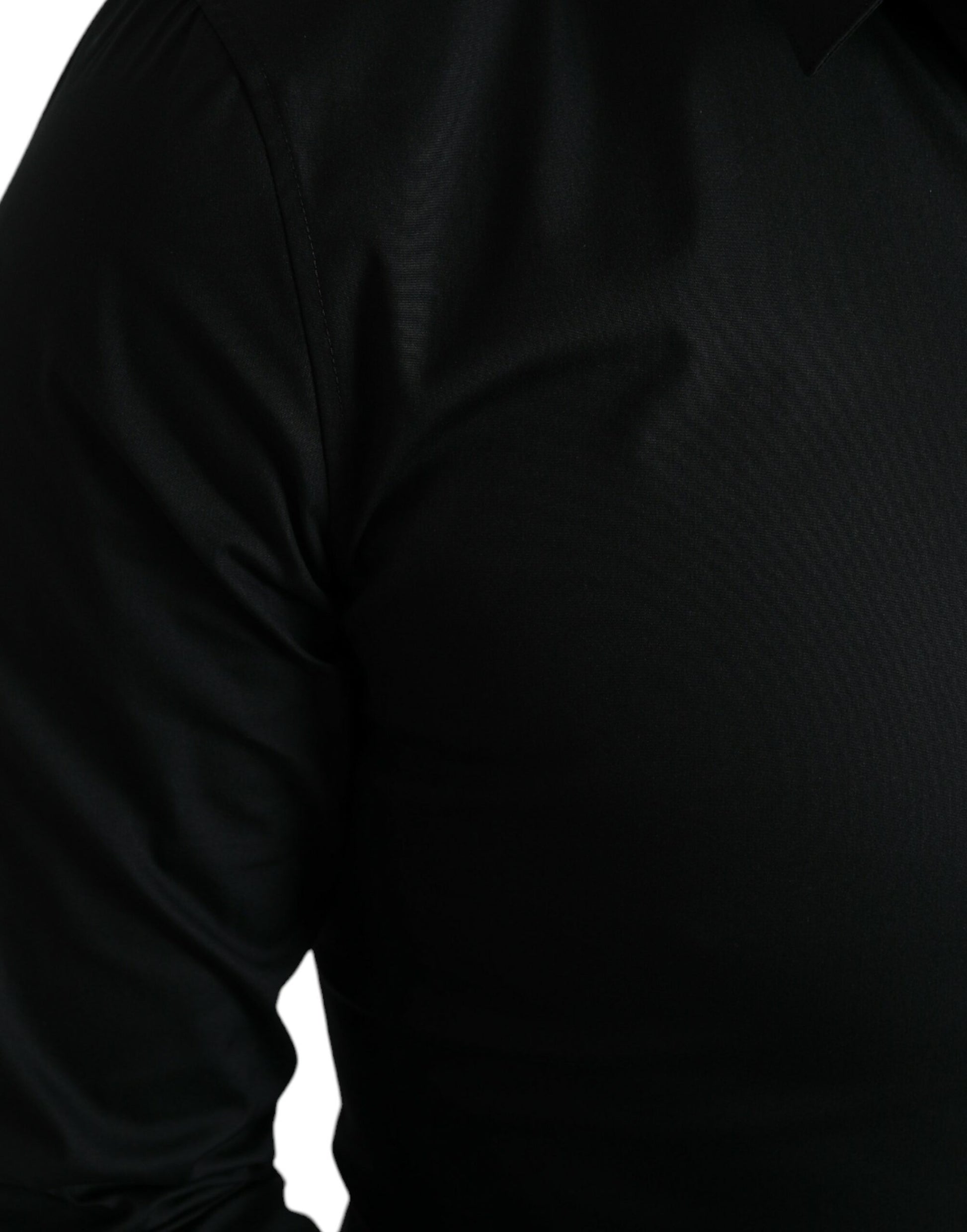 Chemise habillée Dolce & Gabbana noire en coton stretch coupe slim
