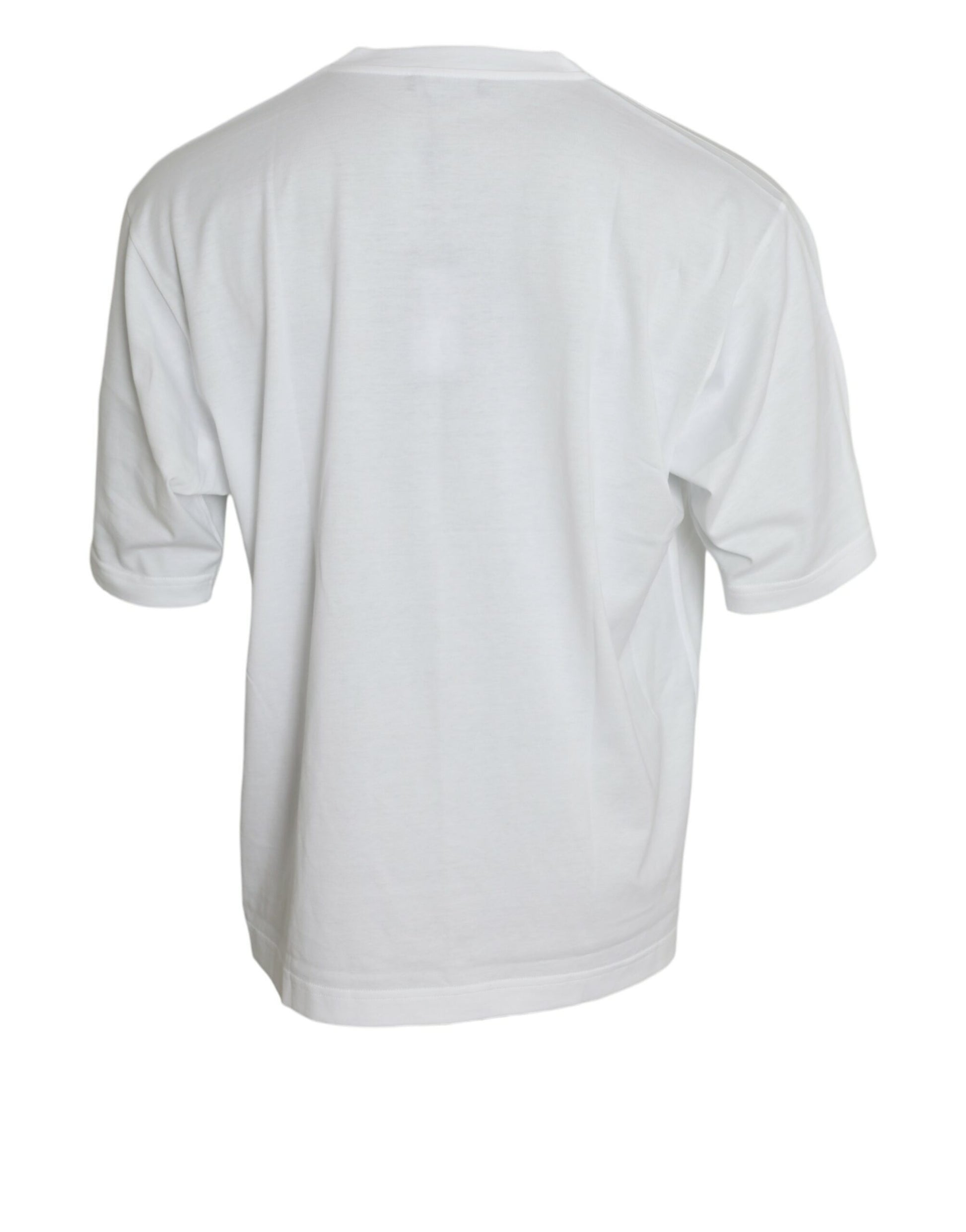 T-shirt col rond à manches courtes en coton blanc Dolce & Gabbana