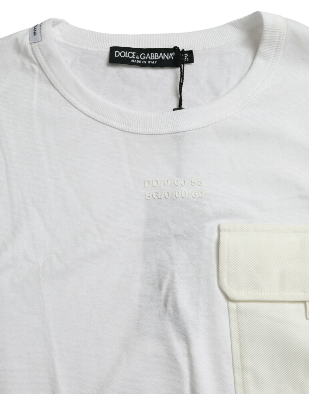 T-shirt Dolce & Gabbana en coton blanc à manches courtes et poche