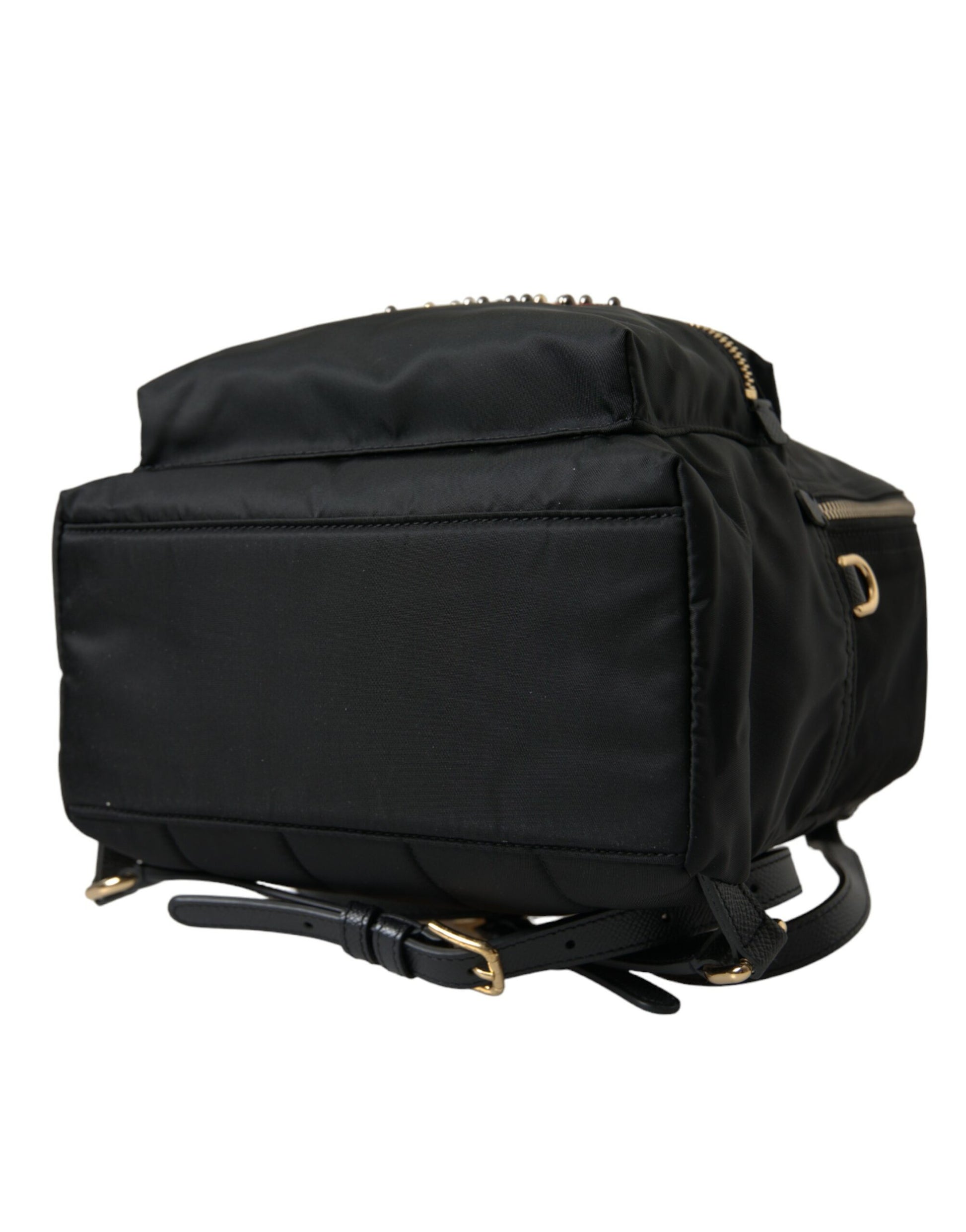 Dolce &amp; Gabbana Schwarzer #DGFAMILY Verzierter Rucksack VULCANO Tasche