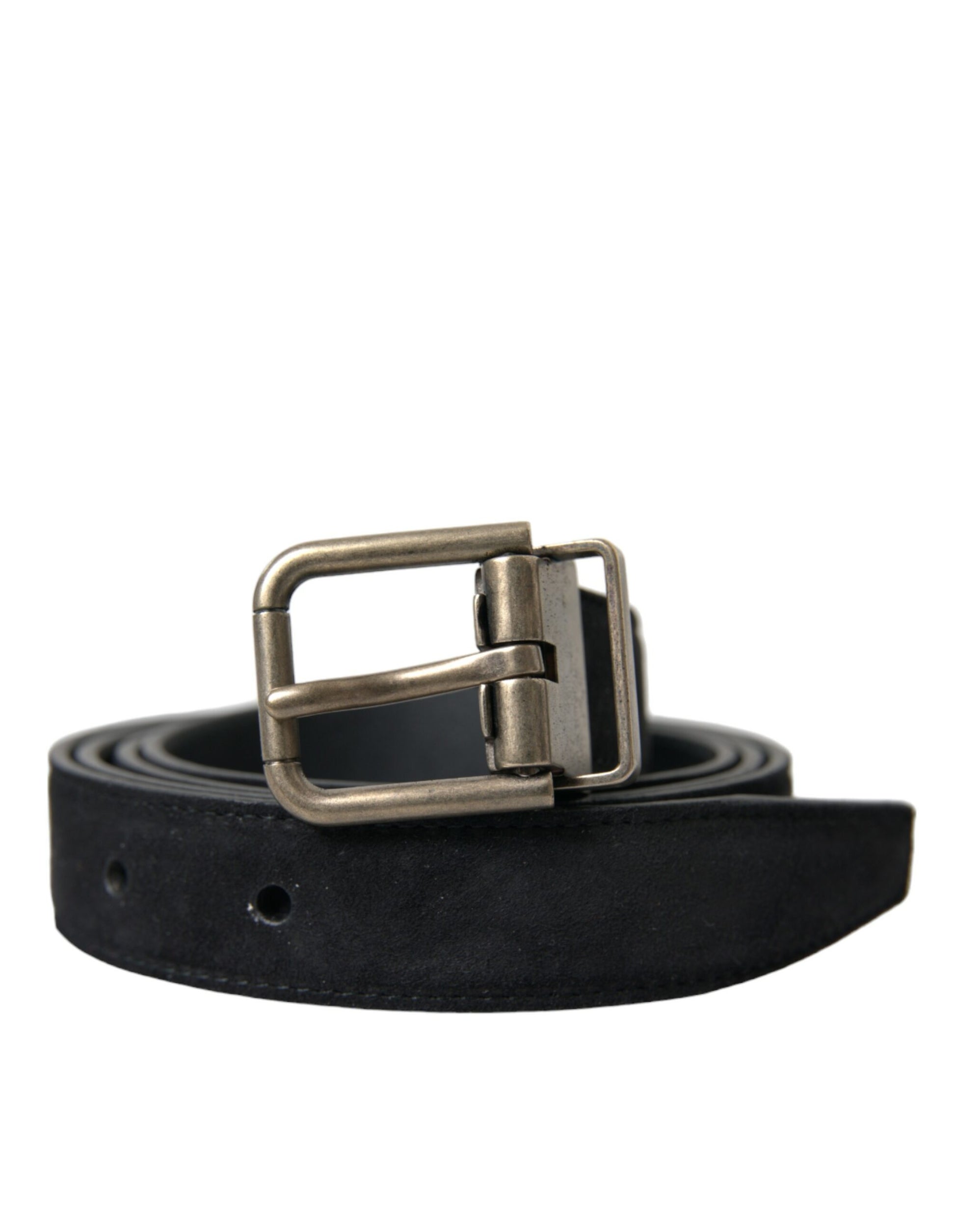 Ceinture Dolce & Gabbana en cuir de chèvre noir avec boucle en métal vieilli