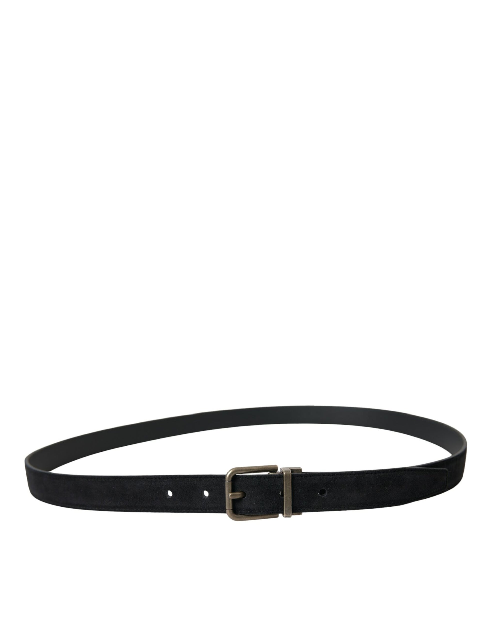 Ceinture Dolce & Gabbana en cuir de chèvre noir avec boucle en métal vieilli