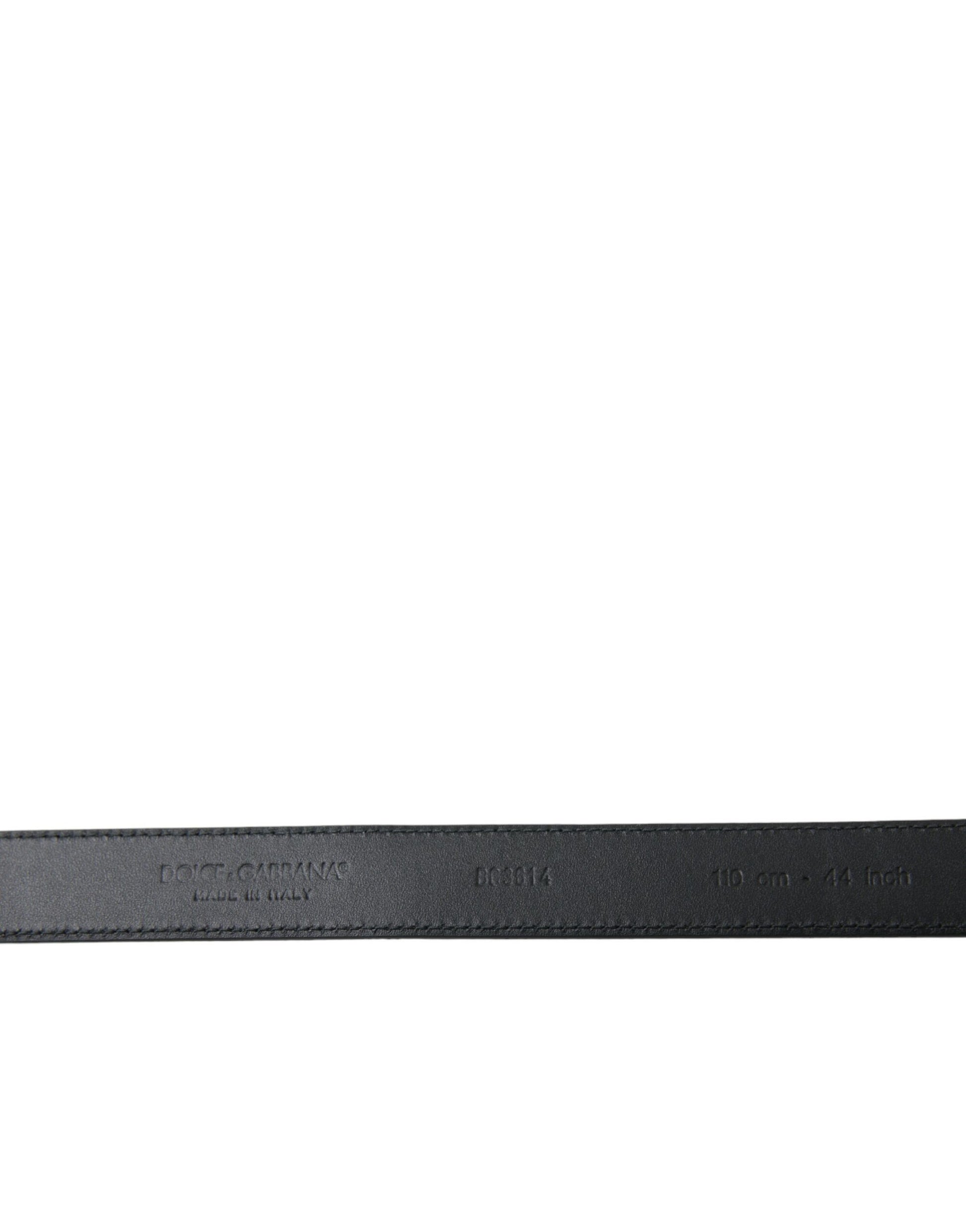 Ceinture Dolce & Gabbana en cuir de chèvre noir avec boucle en métal vieilli
