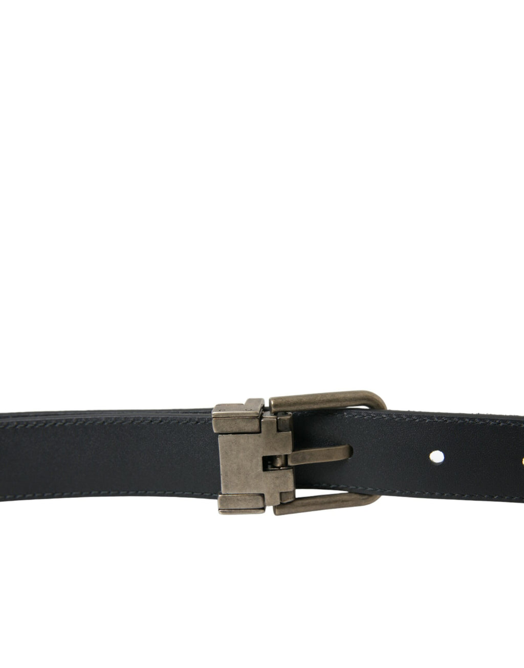 Ceinture Dolce & Gabbana en cuir de chèvre noir avec boucle en métal vieilli