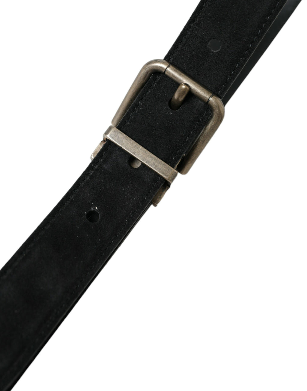Ceinture Dolce & Gabbana en cuir de chèvre noir avec boucle en métal vieilli