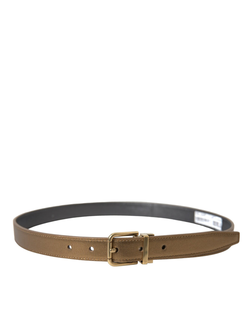 Ceinture Dolce & Gabbana en cuir de veau doré métallisé avec boucle en métal