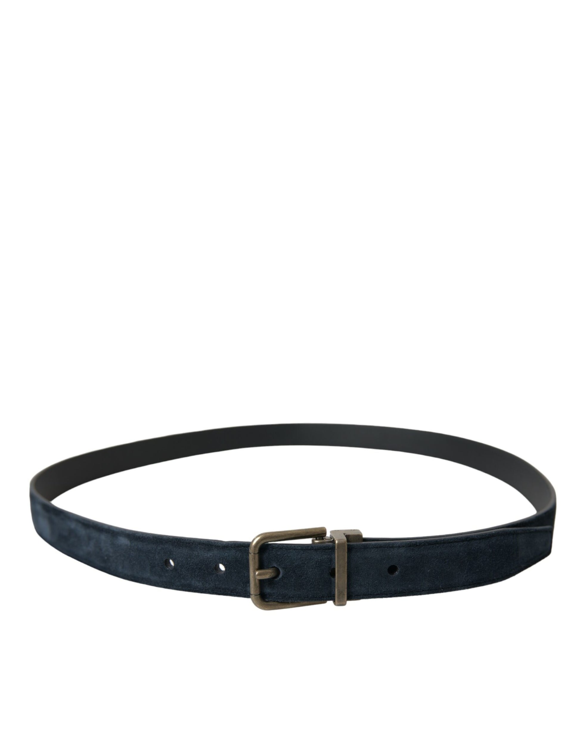 Ceinture Dolce & Gabbana en daim bleu avec boucle en métal doré