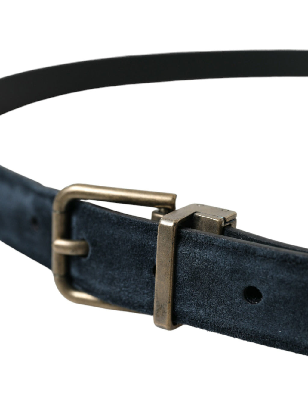 Ceinture Dolce & Gabbana en daim bleu avec boucle en métal doré