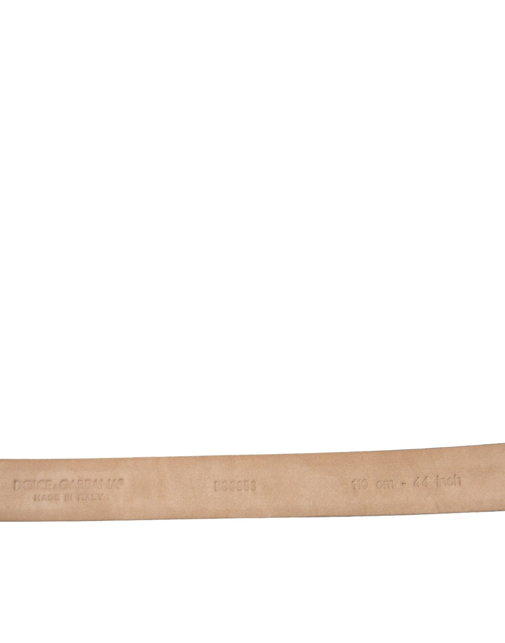 Ceinture Dolce & Gabbana en cuir marron foncé avec boucle en métal argenté