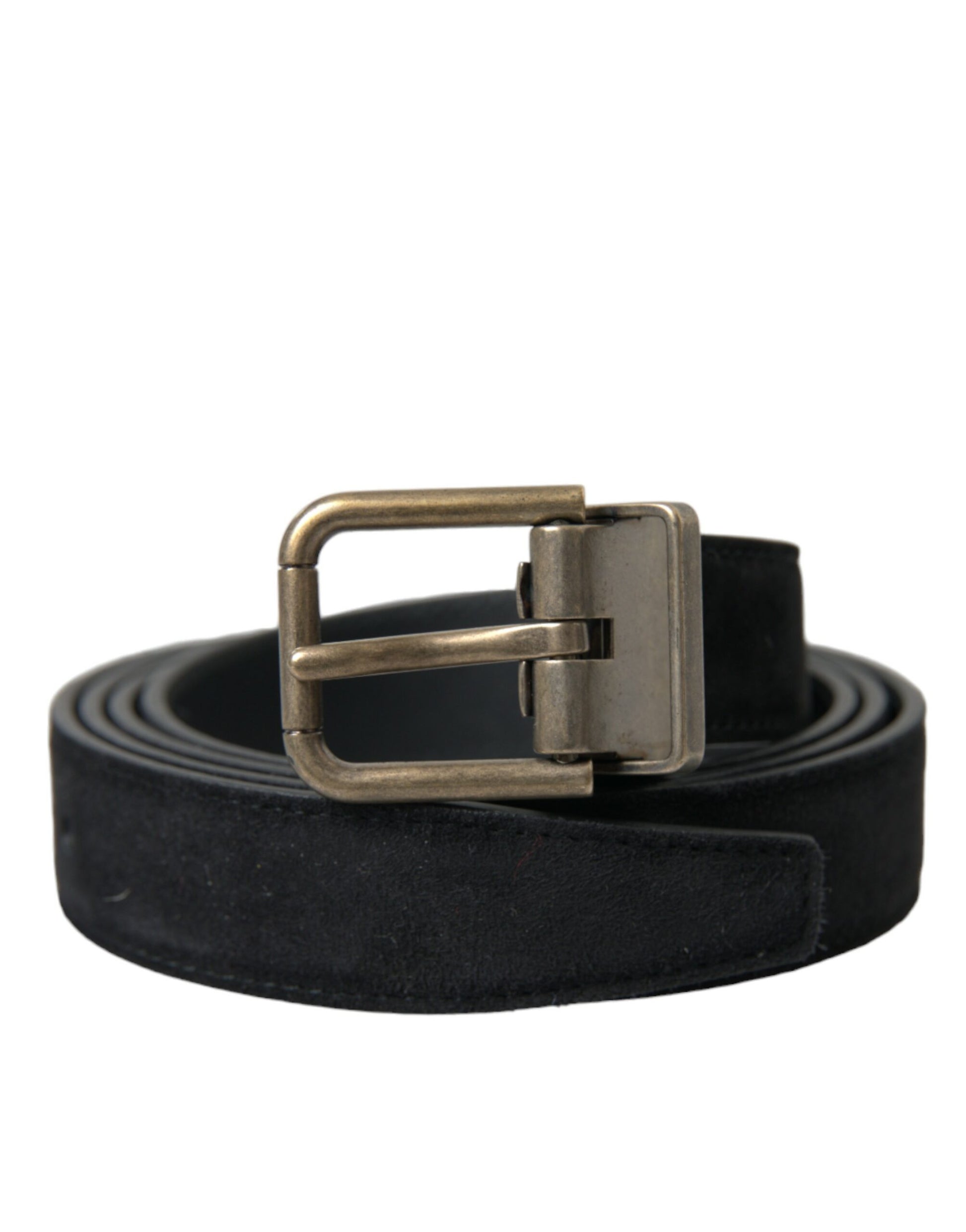 Ceinture Dolce & Gabbana en suède noir avec boucle en métal doré