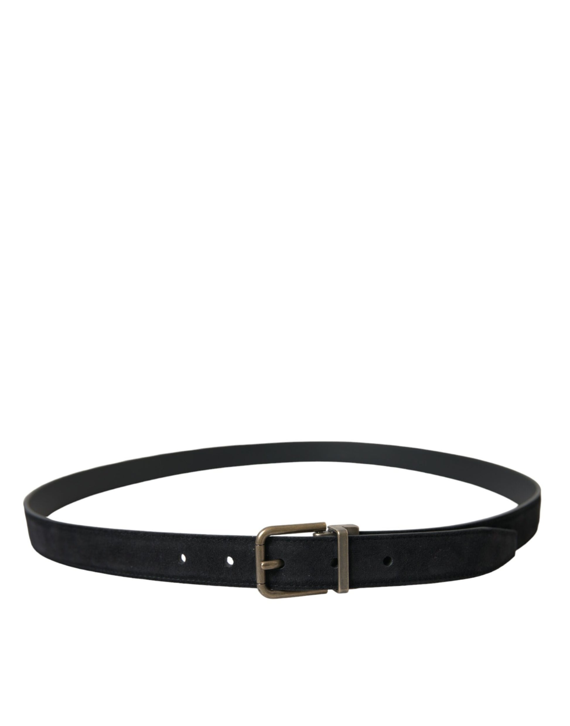 Ceinture Dolce & Gabbana en suède noir avec boucle en métal doré