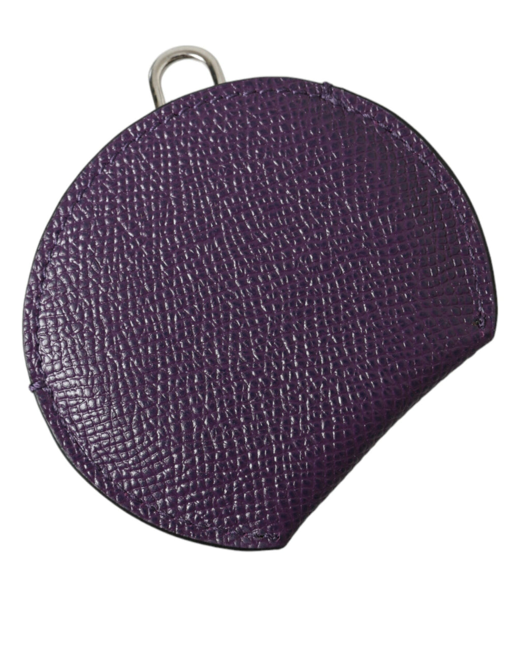 Dolce &amp; Gabbana – Handspiegelhalter aus violettem Kalbsleder mit rundem Logo