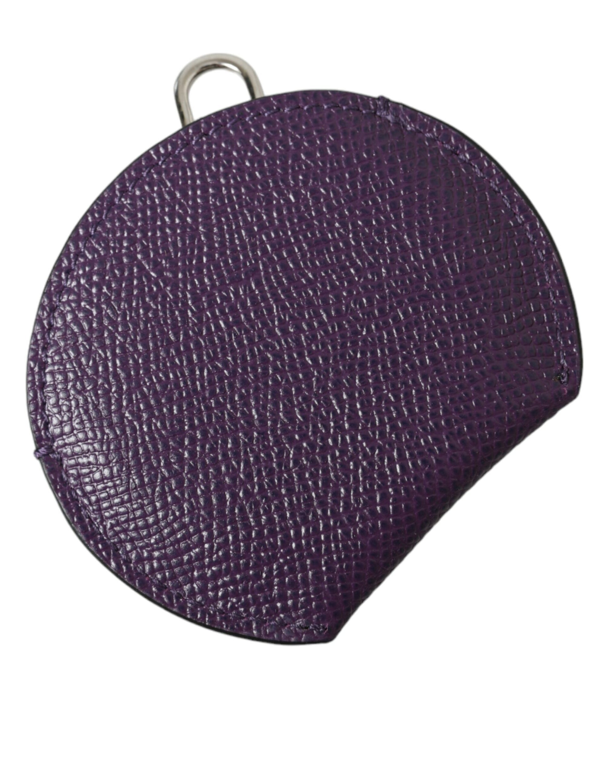 Dolce &amp; Gabbana – Handspiegelhalter aus violettem Kalbsleder mit rundem Logo