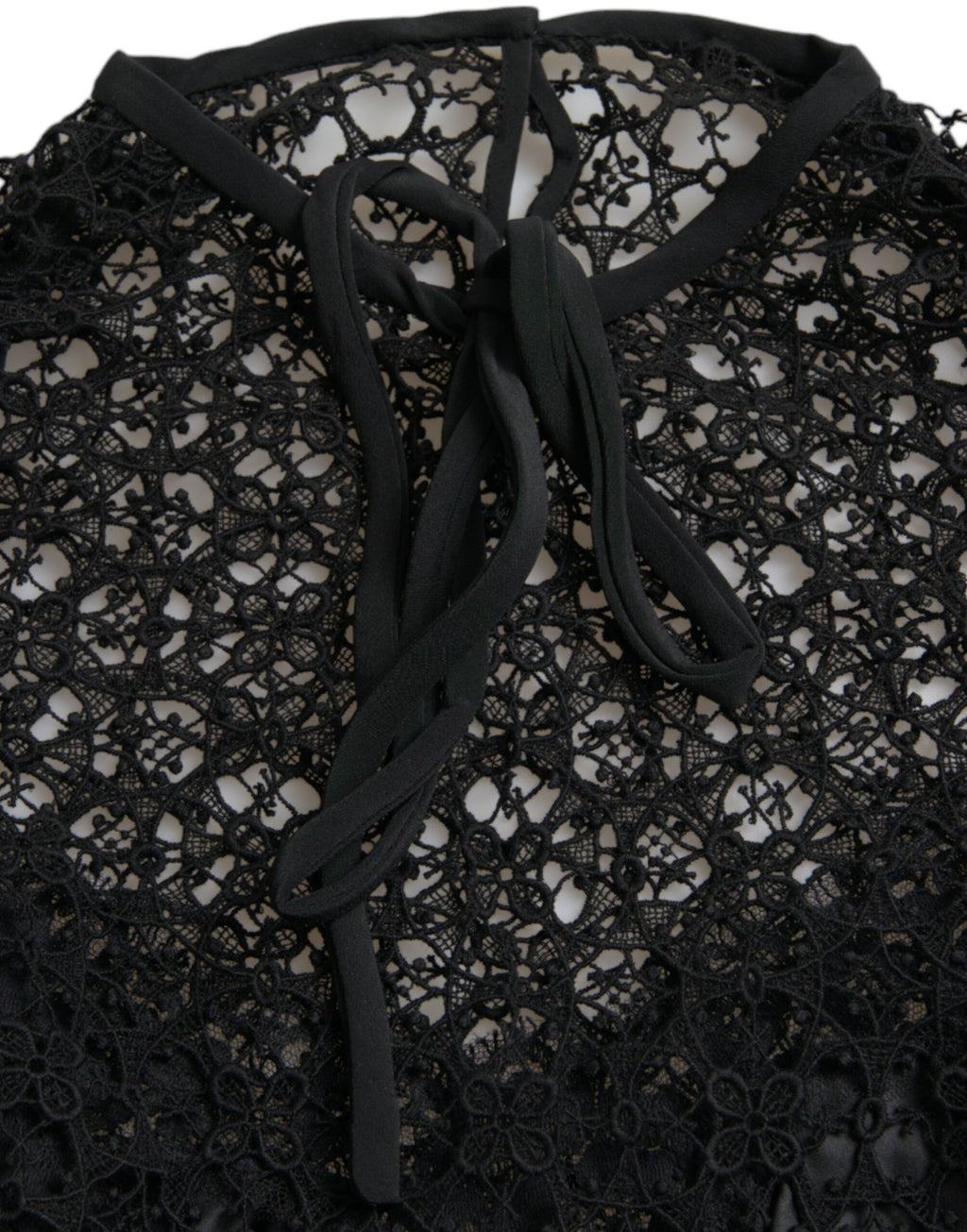 Chemisier à manches courtes en dentelle florale noire Dolce & Gabbana