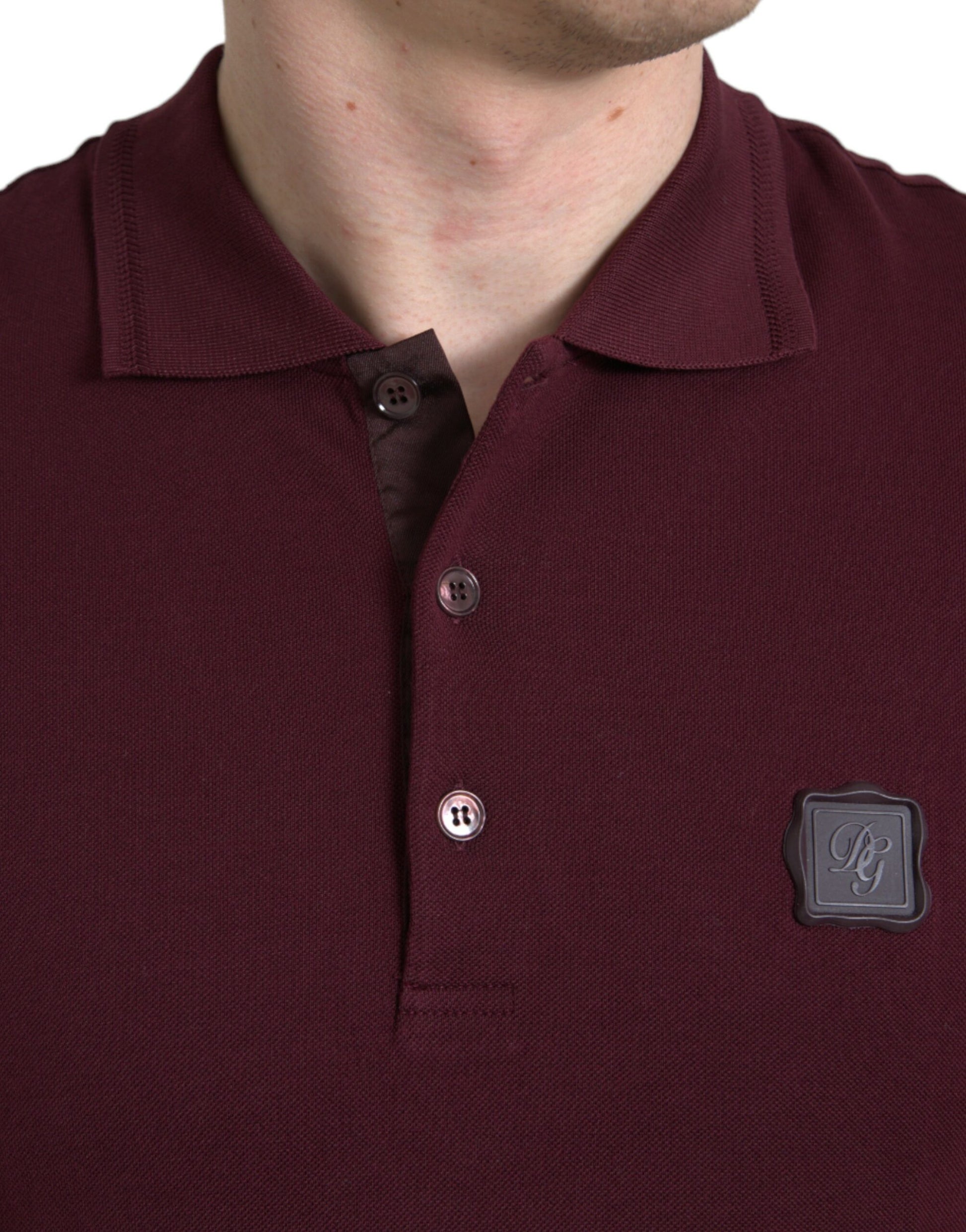 Dolce & Gabbana Maroon Collared Short Sleeves Polo T-shirt
