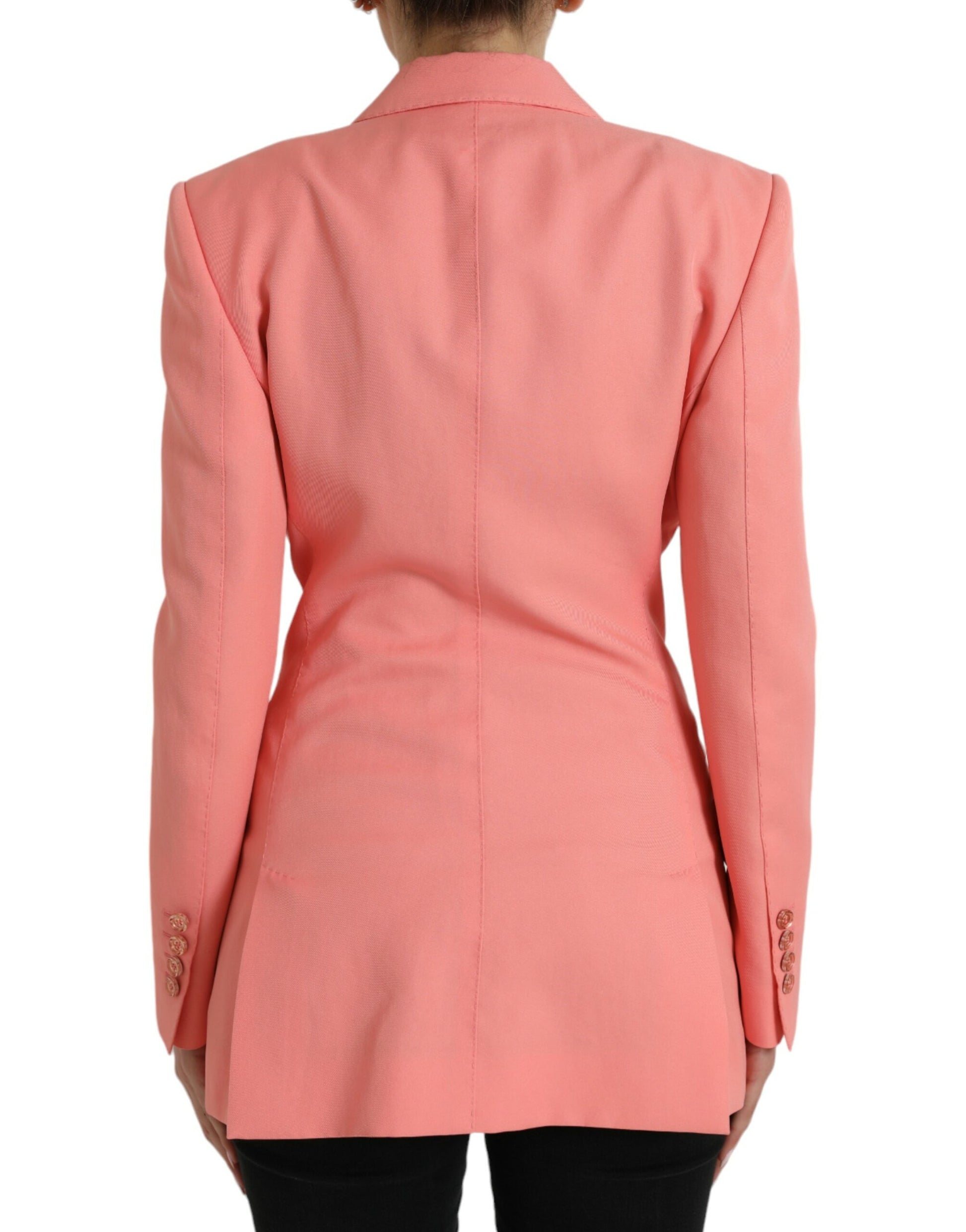 Veste de blazer droite en polyester rose Dolce & Gabbana