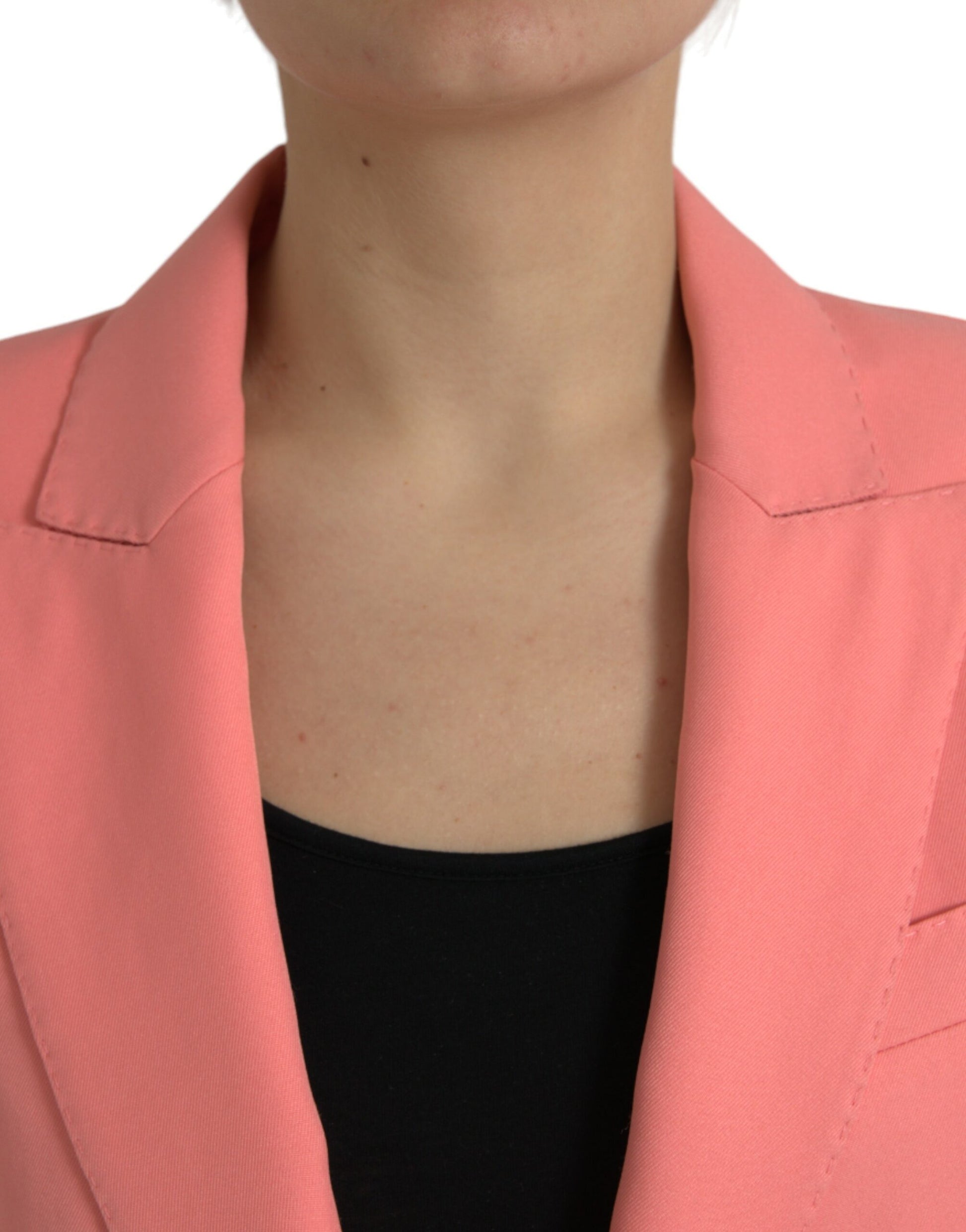 Veste de blazer droite en polyester rose Dolce & Gabbana