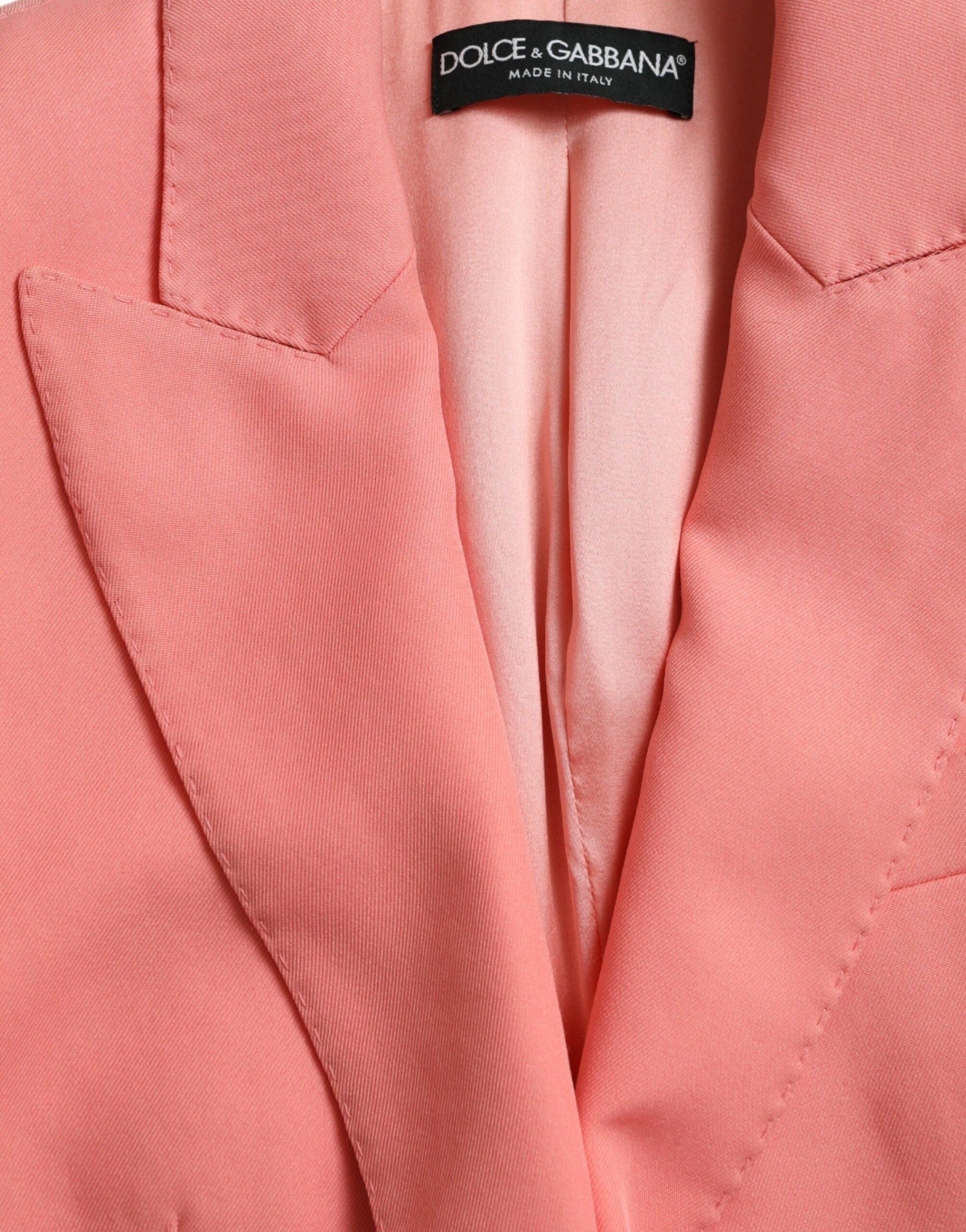 Veste de blazer droite en polyester rose Dolce & Gabbana